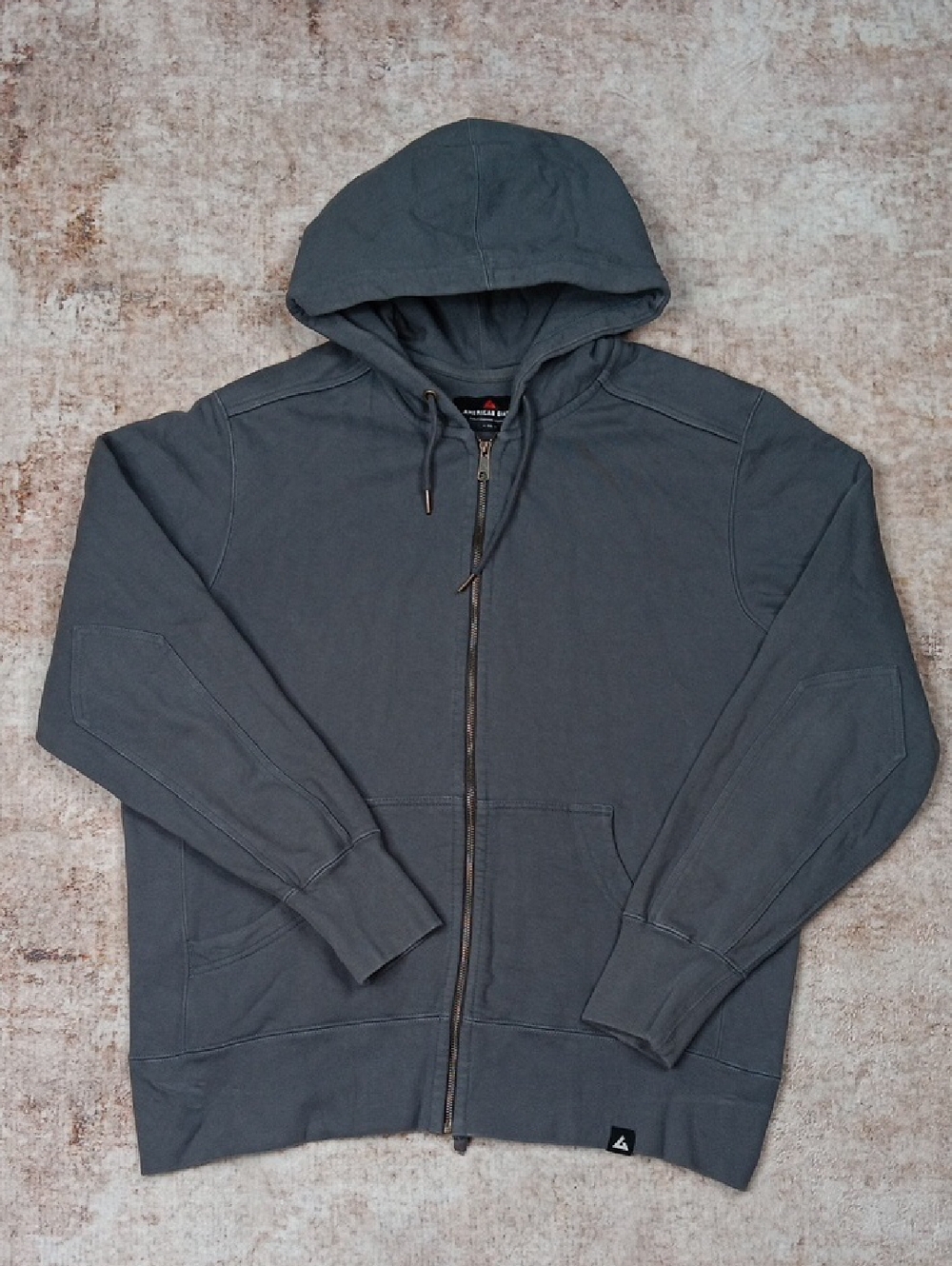 American Giant Grey Hooded Zip Up Sweatshirt Mens XXL